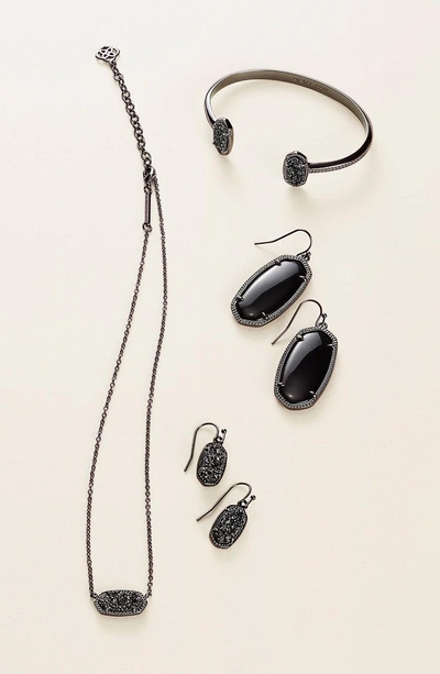 Shop Kendra Scott Lee Small Drop Earrings In Platinum Drusy/ Rose Gold