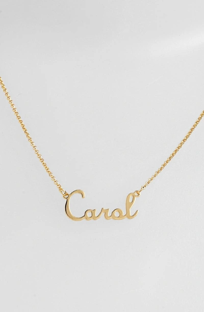 Shop Argento Vivo Personalized Script Name With Cross Necklace (nordstrom Online Exclusive) In Gold