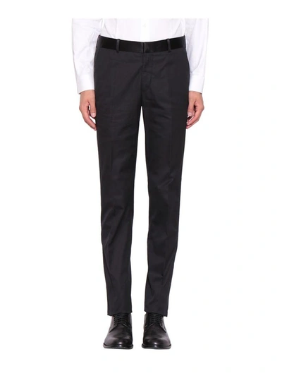 Shop Alexander Mcqueen Cotton And Satin Trousers In Nero