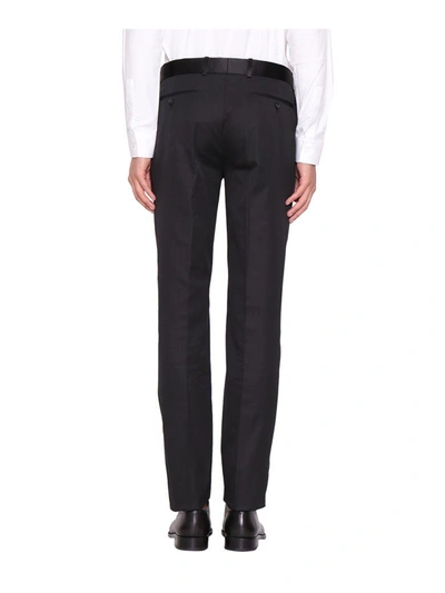 Shop Alexander Mcqueen Cotton And Satin Trousers In Nero