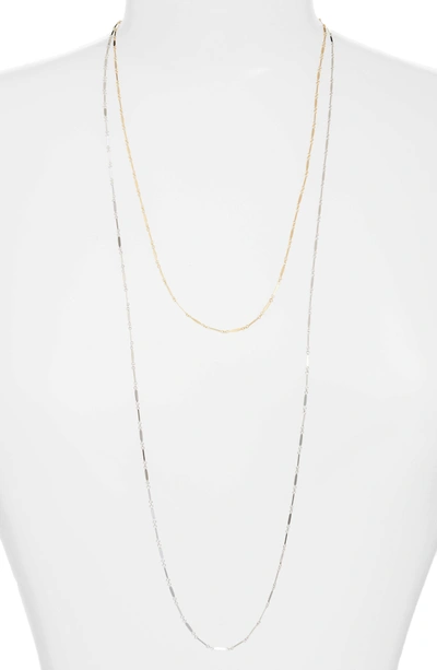 Shop Argento Vivo Two-tone Mirror Multistrand Necklace In Gold/ Silver