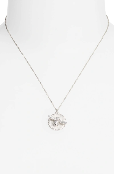 Shop Olivia Burton Bee Pendant Necklace In Silver