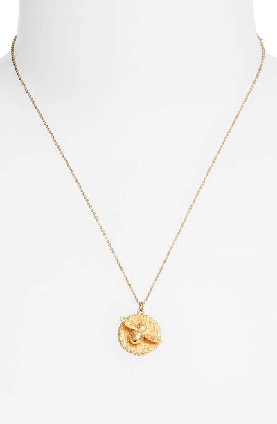 Shop Olivia Burton Bee Pendant Necklace In Gold