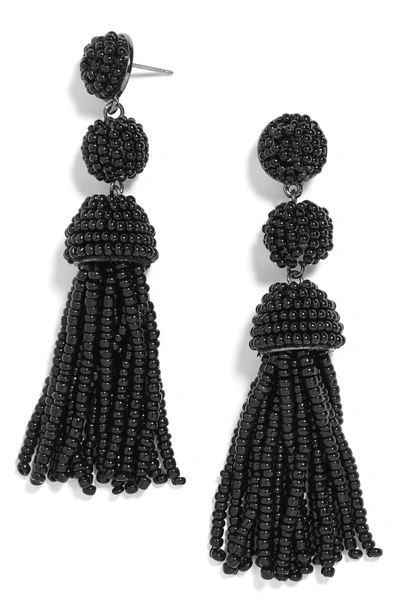 Shop Baublebar New Mini Granita Tassel Earrings In Black/ Hematite