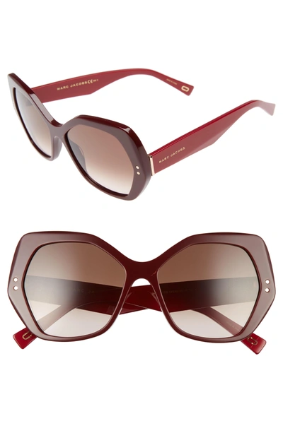 Shop Marc Jacobs 56mm Sunglasses - Burgundy