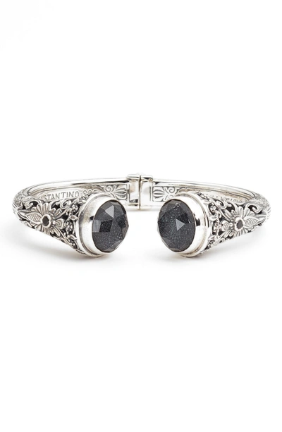 Shop Konstantino Santorini Hematite Hinge Bracelet In Silver/ Hematite