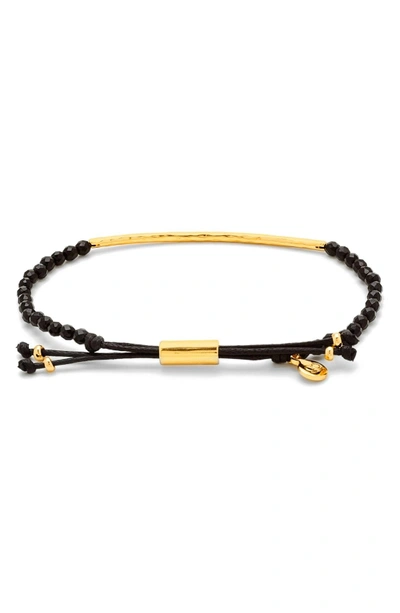 Shop Gorjana Power Gemstone Beaded Bracelet In Black Onyx/ Gold