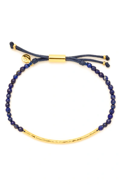 Shop Gorjana Power Gemstone Beaded Bracelet In Lapis / Gold