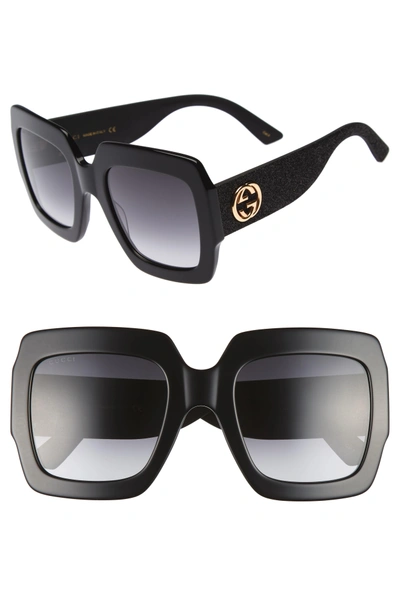Gucci 54mm square sunglasses glitter 2025