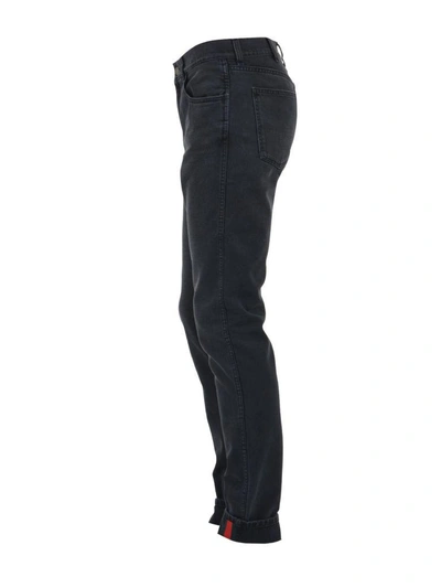 Shop Gucci Jeans With Web Detail In Black