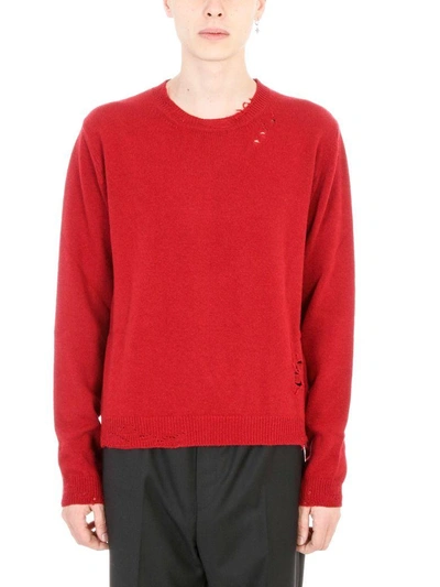 Shop Golden Goose Roberto Sweater In Red Cotton