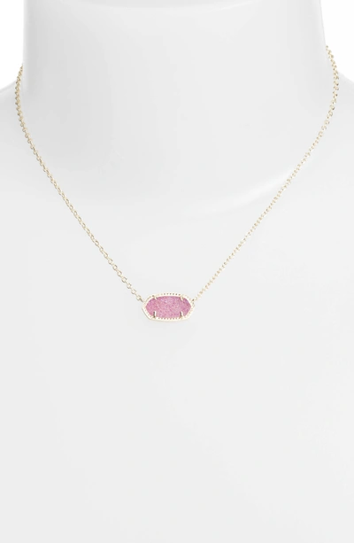 Shop Kendra Scott Elisa Pendant Necklace In Violet Drusy/ Gold