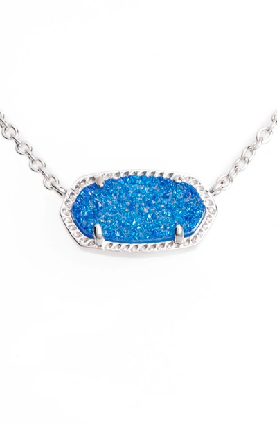 Shop Kendra Scott Elisa Pendant Necklace In Cobalt Drusy