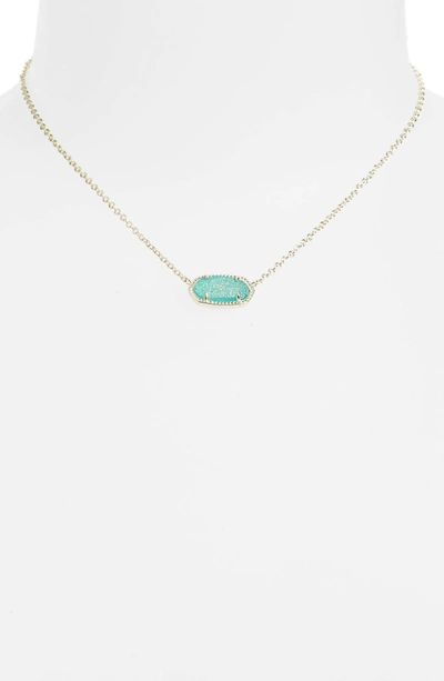 Shop Kendra Scott Elisa Pendant Necklace In Teal Drusy/ Gold