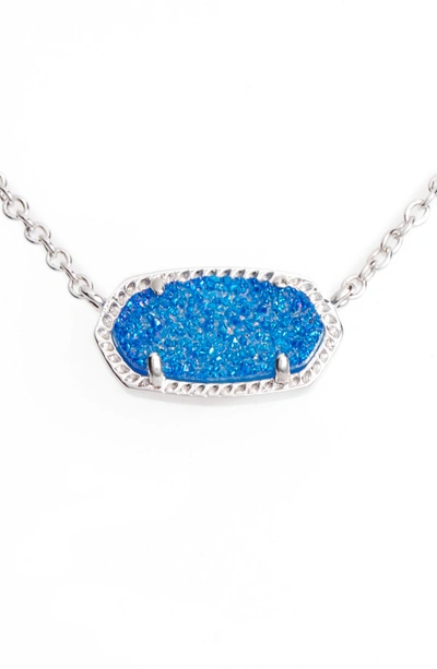 Shop Kendra Scott Elisa Pendant Necklace In Cobalt Drusy/ Gold