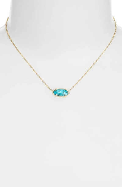 Shop Kendra Scott Elisa Pendant Necklace In Bronze Veined Turquoise/ Gold