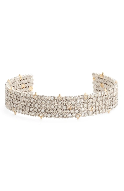 Shop Alexis Bittar Crystal Wrist Cuff In Silver