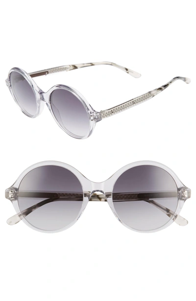 Shop Bottega Veneta 52mm Round Sunglasses In Grey