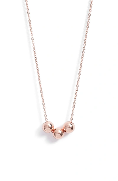 Shop Gorjana Newport Beaded Necklace In Rose Gold