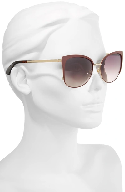 Shop Kate Spade 'genice' 57mm Cat-eye Sunglasses - Ople Burgundy