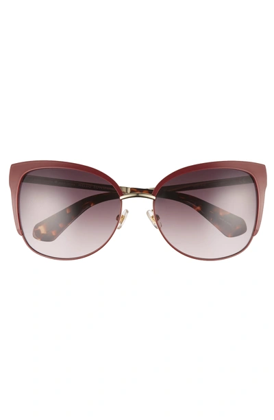Shop Kate Spade 'genice' 57mm Cat-eye Sunglasses - Ople Burgundy