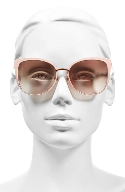 Shop Kate Spade 'genice' 57mm Cat-eye Sunglasses - Pink/ Gold