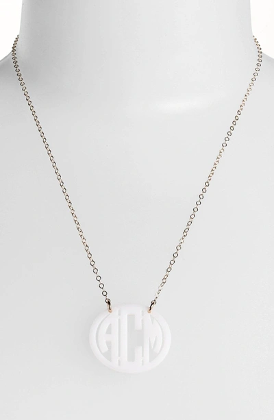 Shop Moon And Lola Small Personalized Monogram Pendant Necklace (nordstrom Exclusive) In Snow/ Gold