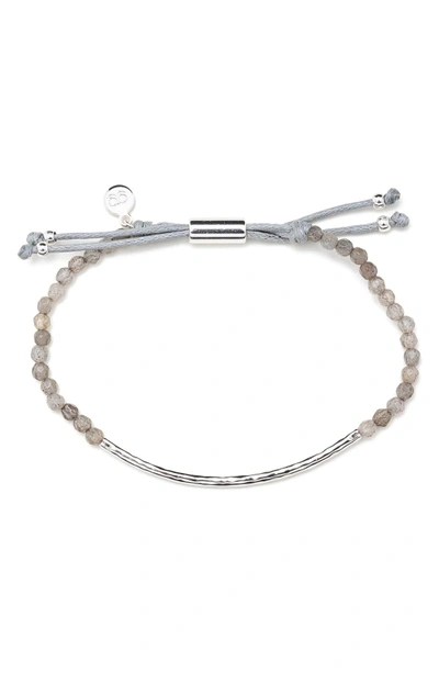 Shop Gorjana Power Gemstone Beaded Bracelet In Labradorite/ Silver