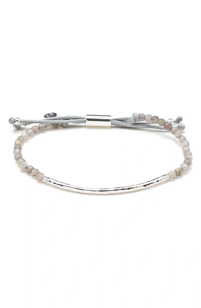 Shop Gorjana Power Gemstone Beaded Bracelet In Labradorite/ Silver