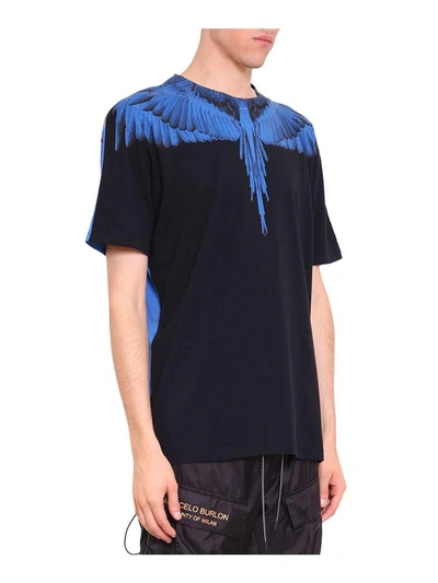 Shop Marcelo Burlon County Of Milan Double Wing Cotton T-shirt In Nero