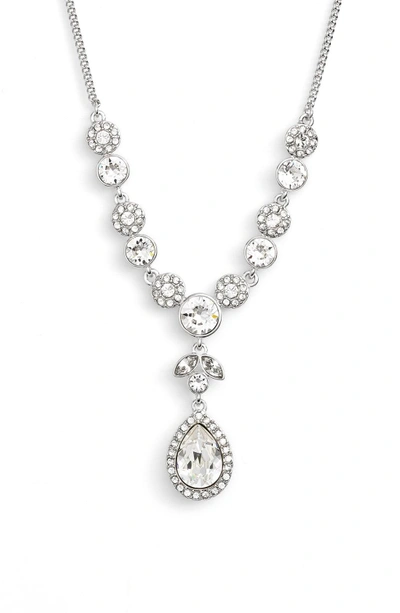 Shop Givenchy Crystal Y-necklace In Silver