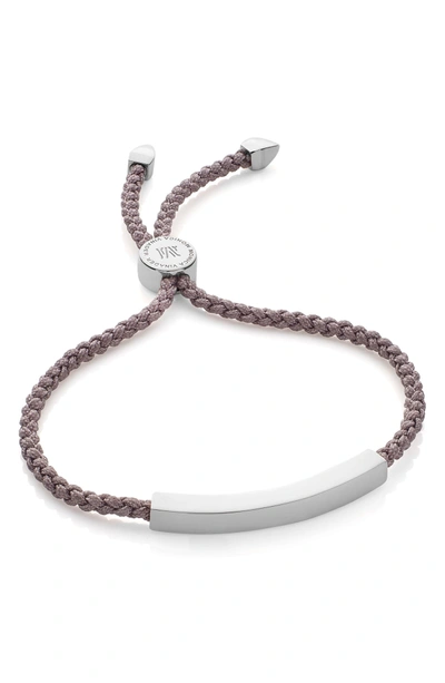 Shop Monica Vinader Linear Bar Friendship Bracelet In Silver/ Mink