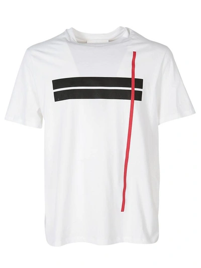 Shop Neil Barrett T-shirt In White-black-red