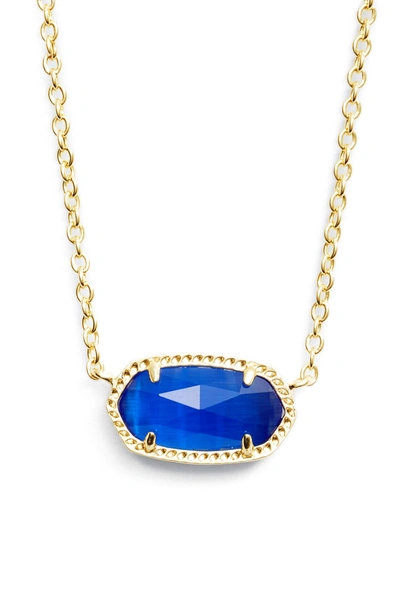 Shop Kendra Scott Elisa Birthstone Pendant Necklace In September/ Cobalt Cats Eye