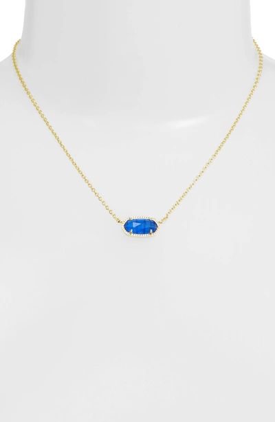 Shop Kendra Scott Elisa Birthstone Pendant Necklace In September/ Cobalt Cats Eye
