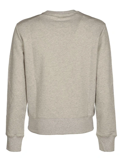 Shop Ami Alexandre Mattiussi Ami Fleece Logo Contratst In Grey