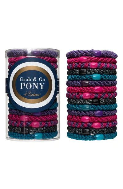 Shop L Erickson Grab & Go Set Of 15 Ponytail Holders In Gemstone