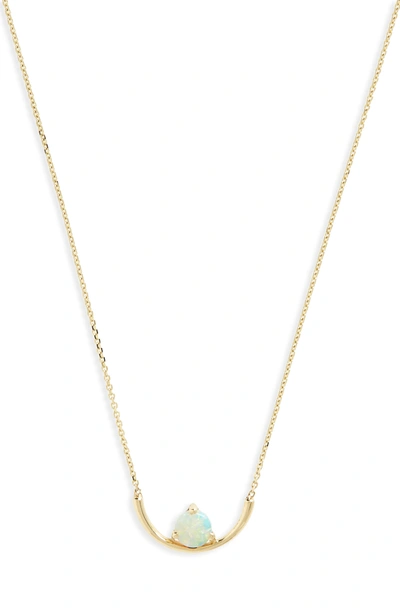 Shop Wwake Opal Arc Necklace In Opal/ Gold