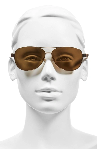 Shop Kate Spade 'dalia' 58mm Polarized Aviator Sunglasses In Light Gold