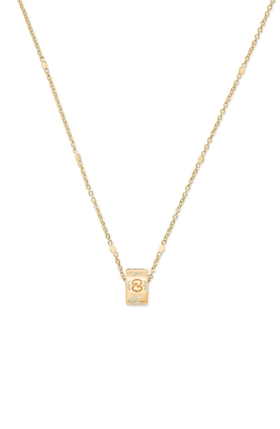 Shop Gucci Icon Pendant Necklace In Yellow Gold