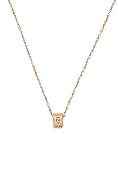 Shop Gucci Icon Pendant Necklace In Rose Gold