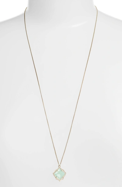 Shop Kendra Scott Kacey Pendant Necklace In Chalcedony/ Gold