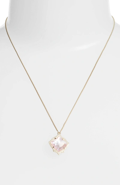 Shop Kendra Scott Kacey Pendant Necklace In Blush/ Gold