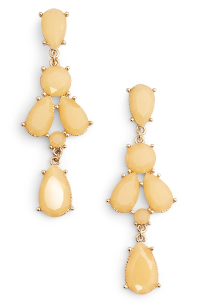 Shop Adia Kibur Stone Drop Earrings In Pastel Pink