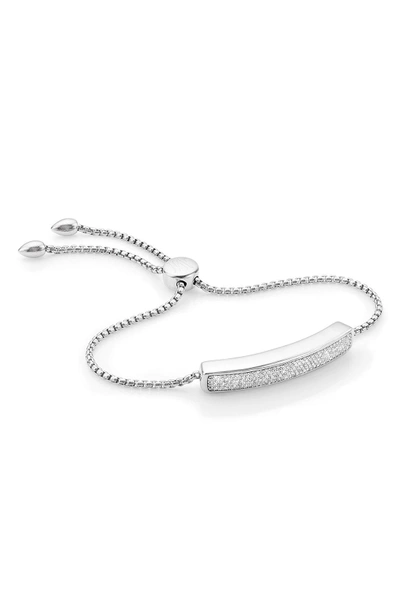 Shop Monica Vinader Baja Stone Bracelet In Silver/ Diamond
