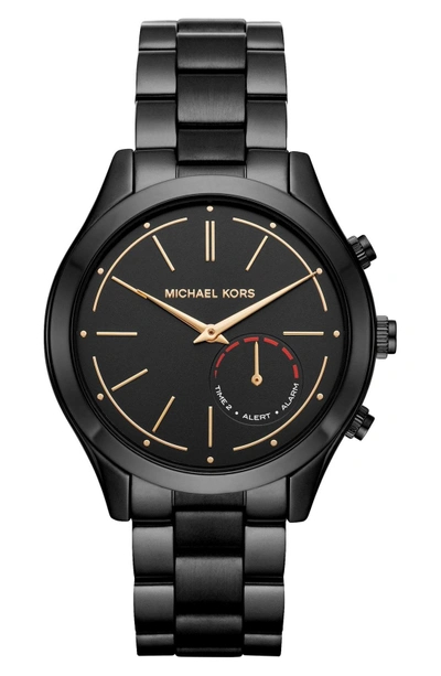 Shop Michael Kors Michael  Slim Runway Smart Watch, 42mm In Black