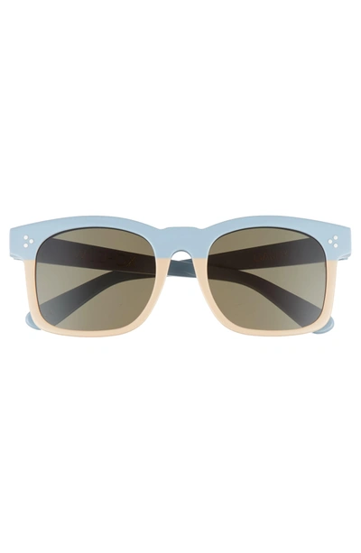 Shop Wildfox Gaudy Zero 51mm Flat Square Sunglasses - Baby Blue-cream