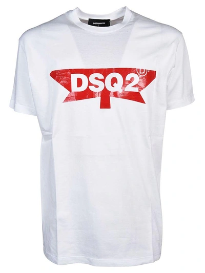 Shop Dsquared2 Logo Print T-shirt In Bianco