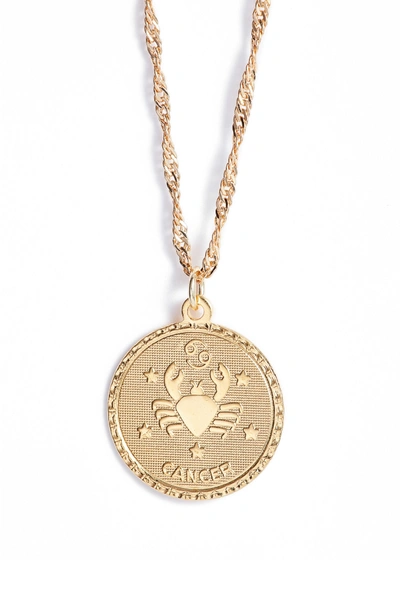Shop Cam Ascending Zodiac Medallion Necklace In Cancer