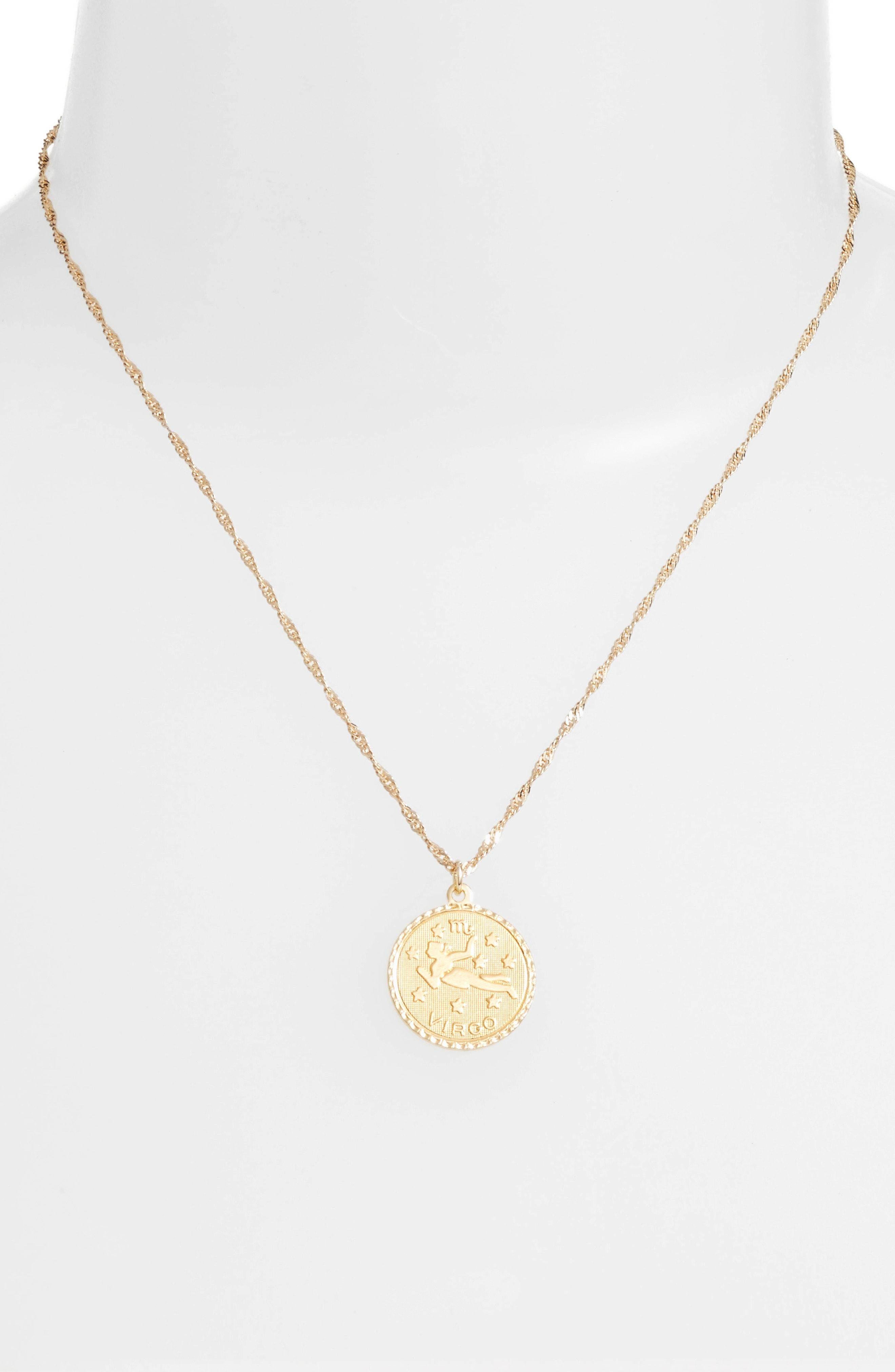 Cam Ascending Zodiac Medallion Necklace In Virgo | ModeSens